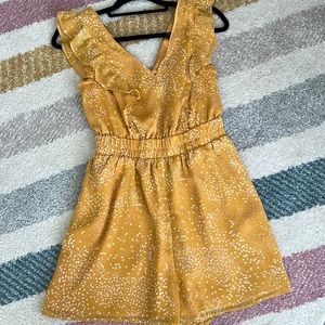 Express Yellow polka dot romper